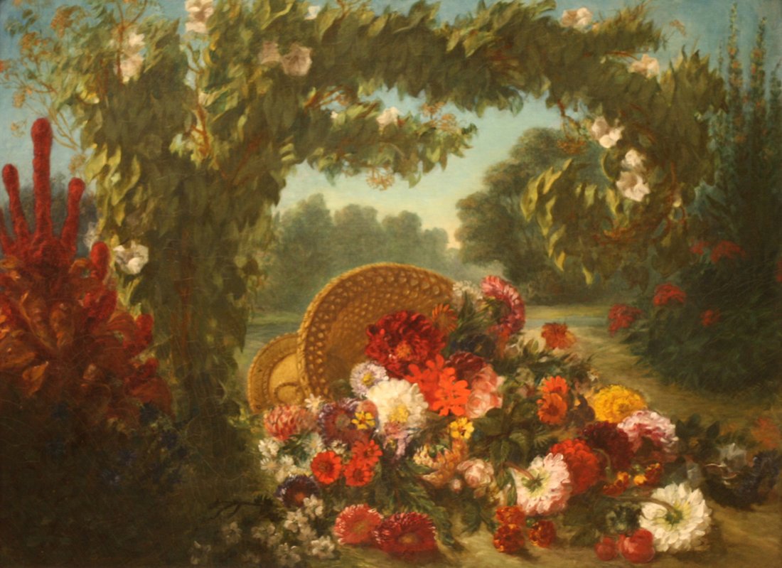 Basket of Flowers, painting by Eugène Delacroix, at the Metropolitan Museum of Art