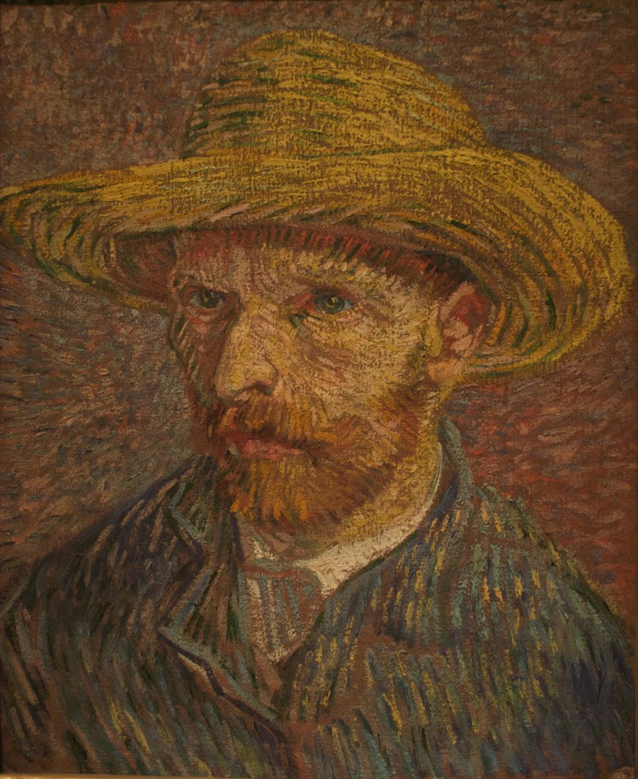 Self-Portrait with a Straw Hat, painting by Vincent van Gogh, at the Metropolitan Museum of Art
