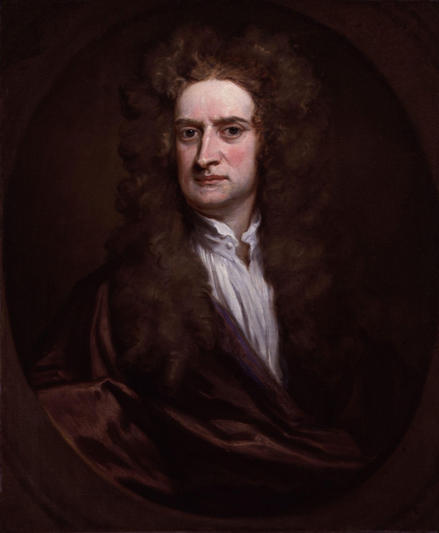 Portrait of Sir Isaac Newton, painting by Sir Godfrey Kneller, at the National Portrait Gallery