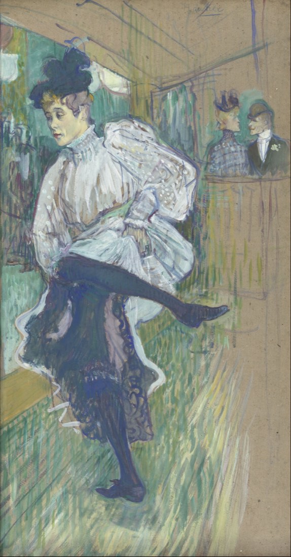 Jane Avril Dancing, painting by Henri de Toulouse-Lautrec, at the Musée d’Orsay