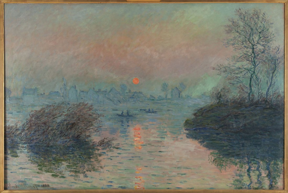 Sunset on the Seine at Lavacourt, Winter Effect, painting by Claude Monet, at the Petit Palais
