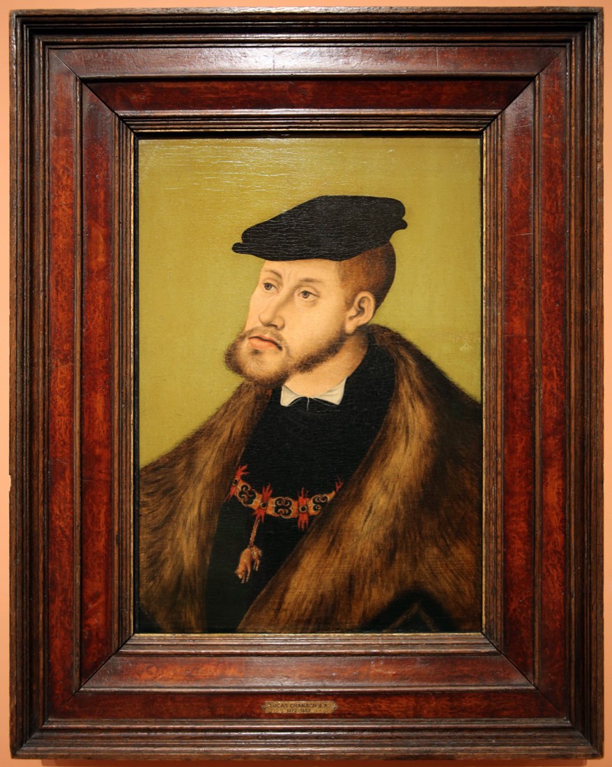 Portrait of Emperor Charles V, painting by Lucas Cranach the Elder, at the Museo Thyssen-Bornemisza